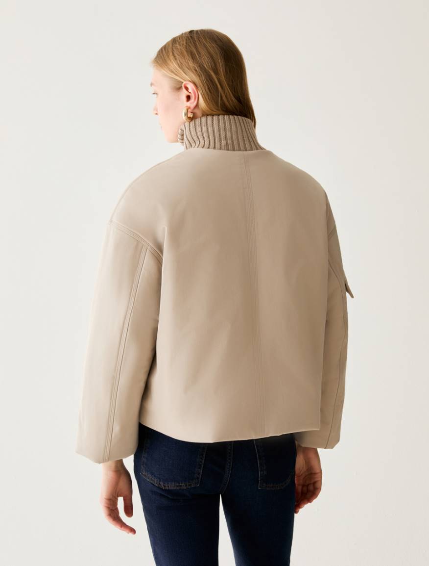 Water-repellent padded bomber jacket - BEIGE - Pennyblack - 3