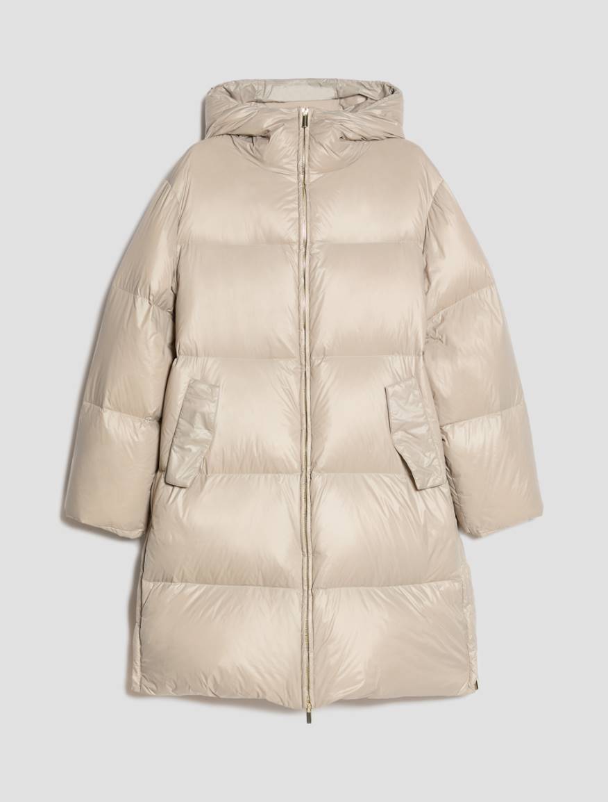 Water-repellent hooded down jacket - BEIGE - Pennyblack - 2