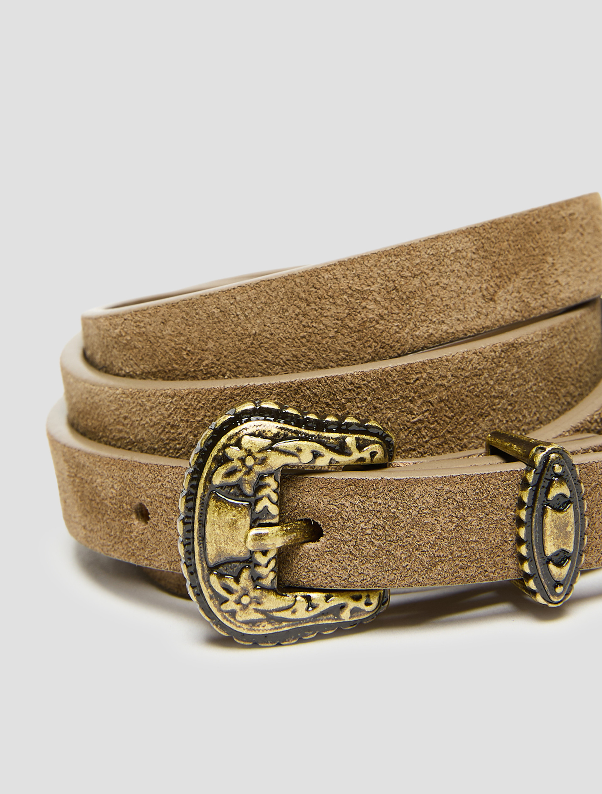 Slim suede belt - MUD - Pennyblack - 2