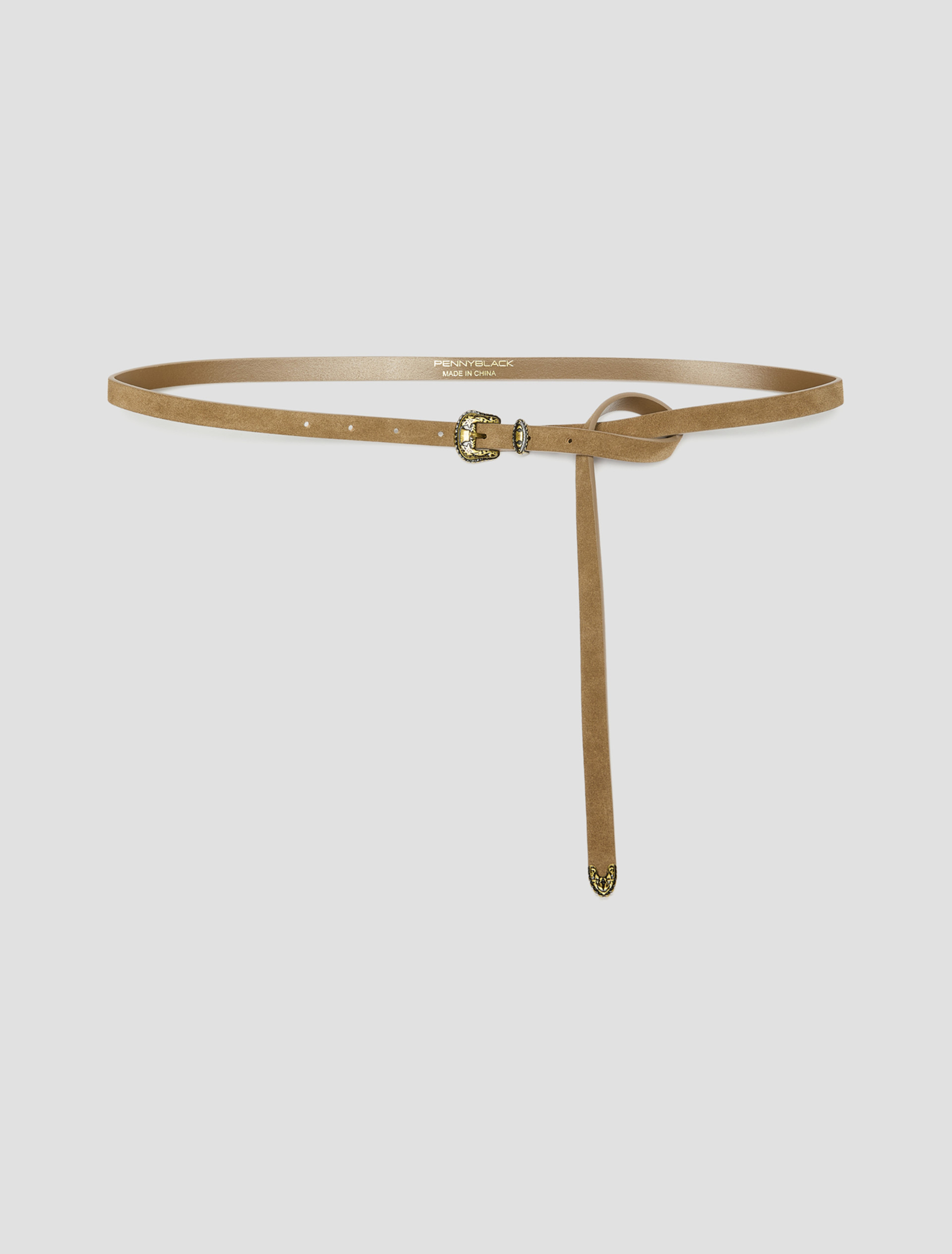 Slim suede belt - MUD - Pennyblack - 1
