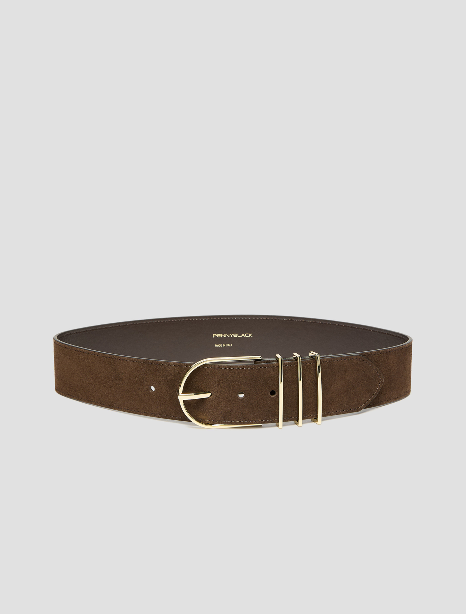 Wide suede belt - DARK BROWN - Pennyblack - 1