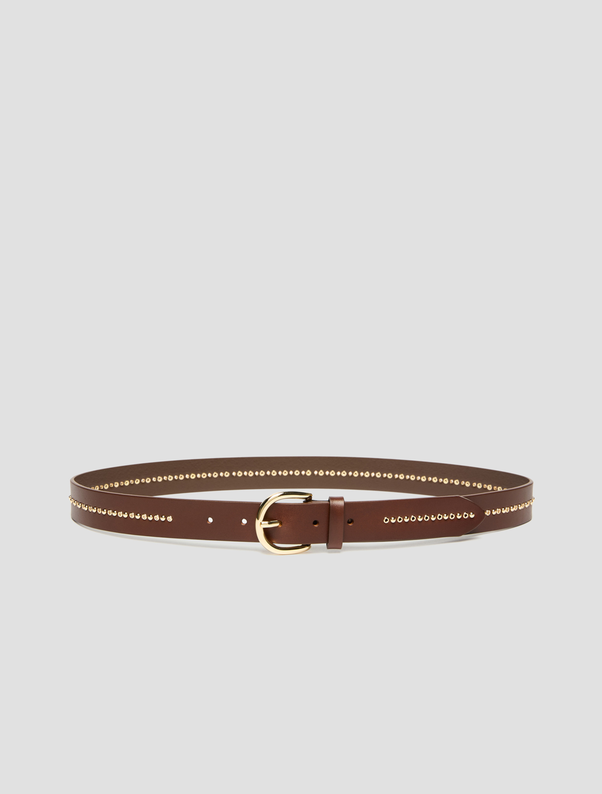 Studded leather belt - BROWN - Pennyblack - 1