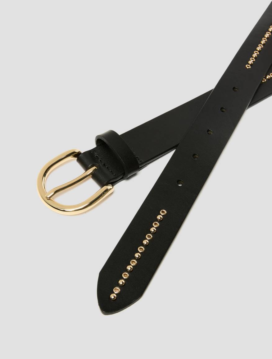 Studded leather belt - BLACK - Pennyblack - 2