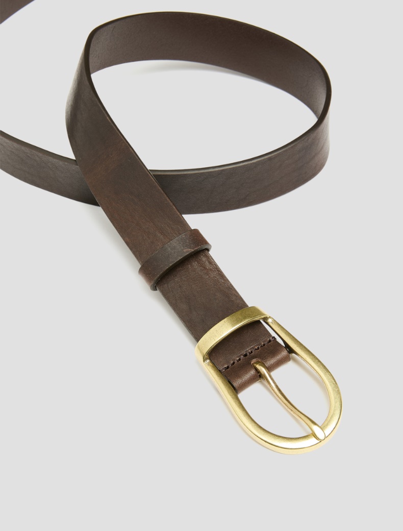 Stirrup-buckle belt - DARK BROWN - pennyblack