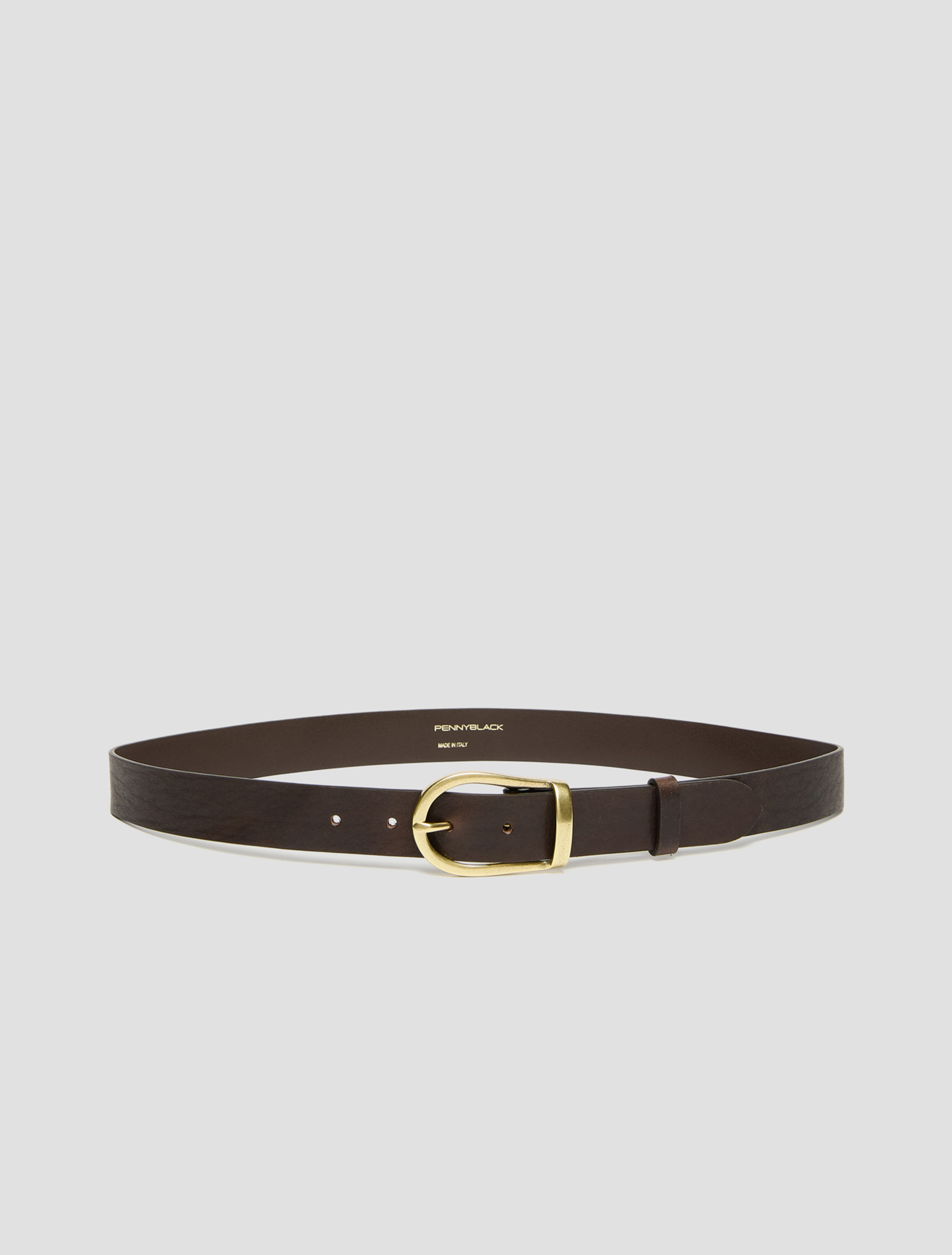 Stirrup-buckle belt - DARK BROWN - pennyblack