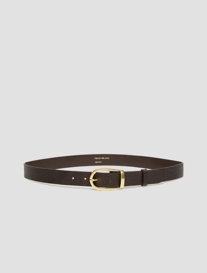 Stirrup-buckle belt - DARK BROWN - Pennyblack