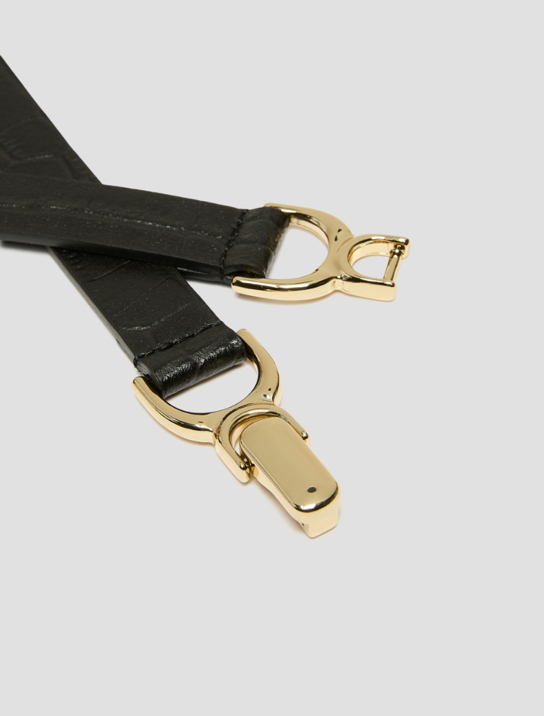 Crocodile-embossed leather belt - Pennyblack - 2