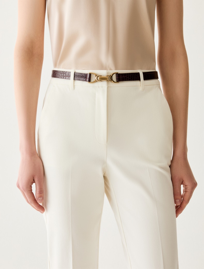 Crocodile-embossed leather belt - Pennyblack - 3