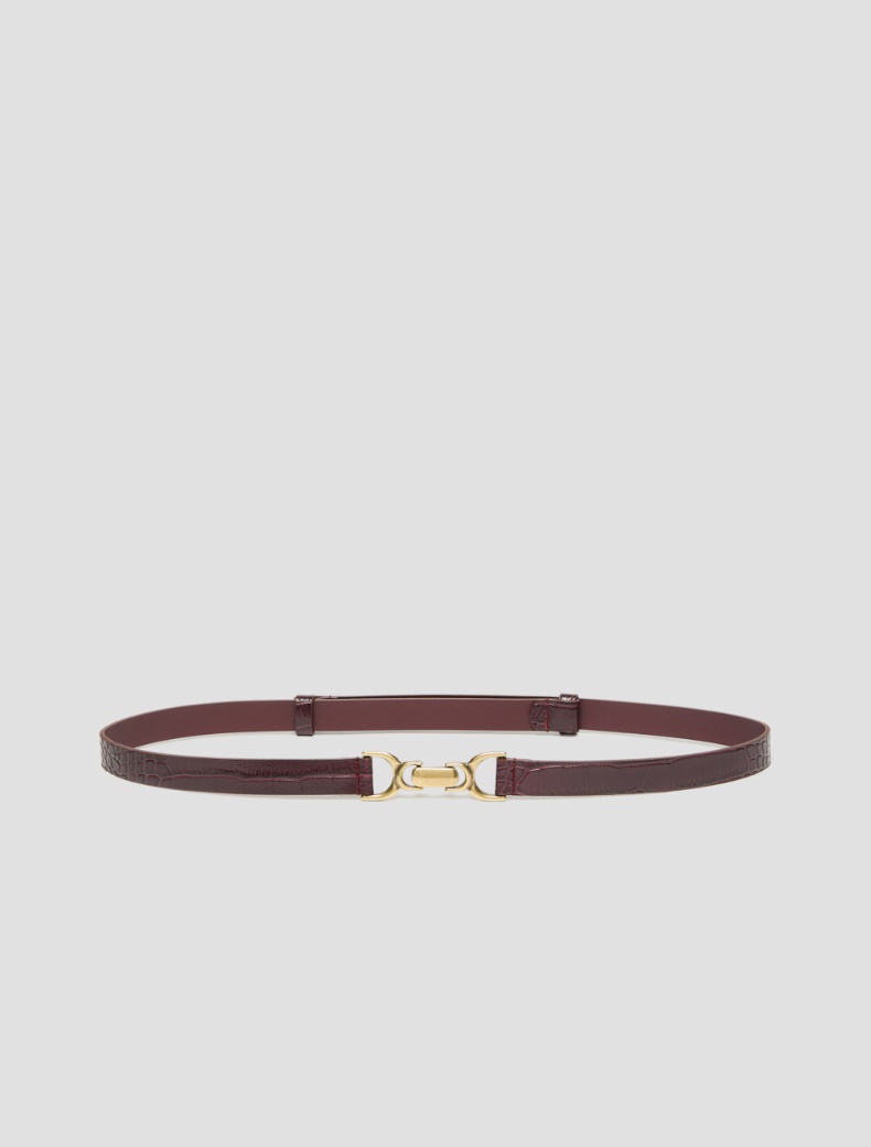 Crocodile-embossed leather belt - Pennyblack - 4