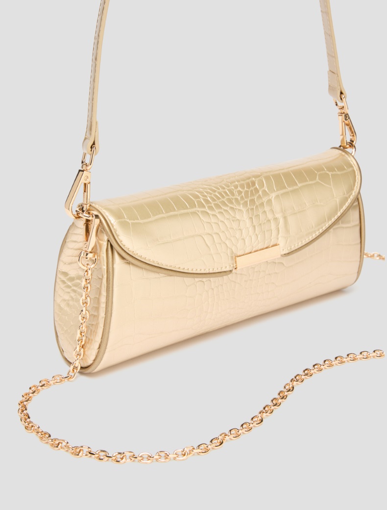 Crocodile-effect clutch bag - GOLD - pennyblack
