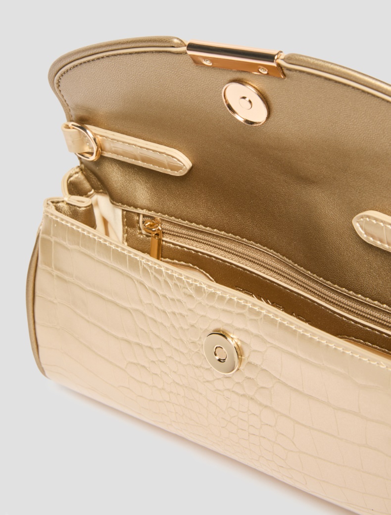 Crocodile-effect clutch bag - GOLD - pennyblack
