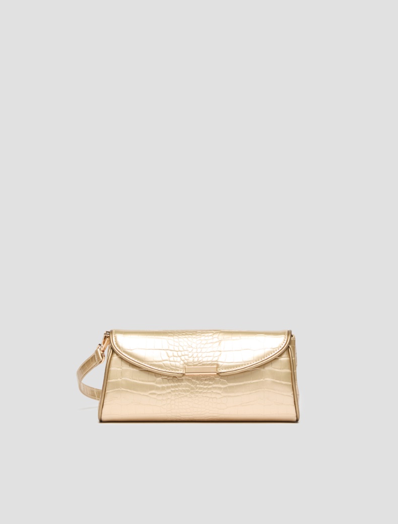 Crocodile-effect clutch bag - GOLD - pennyblack