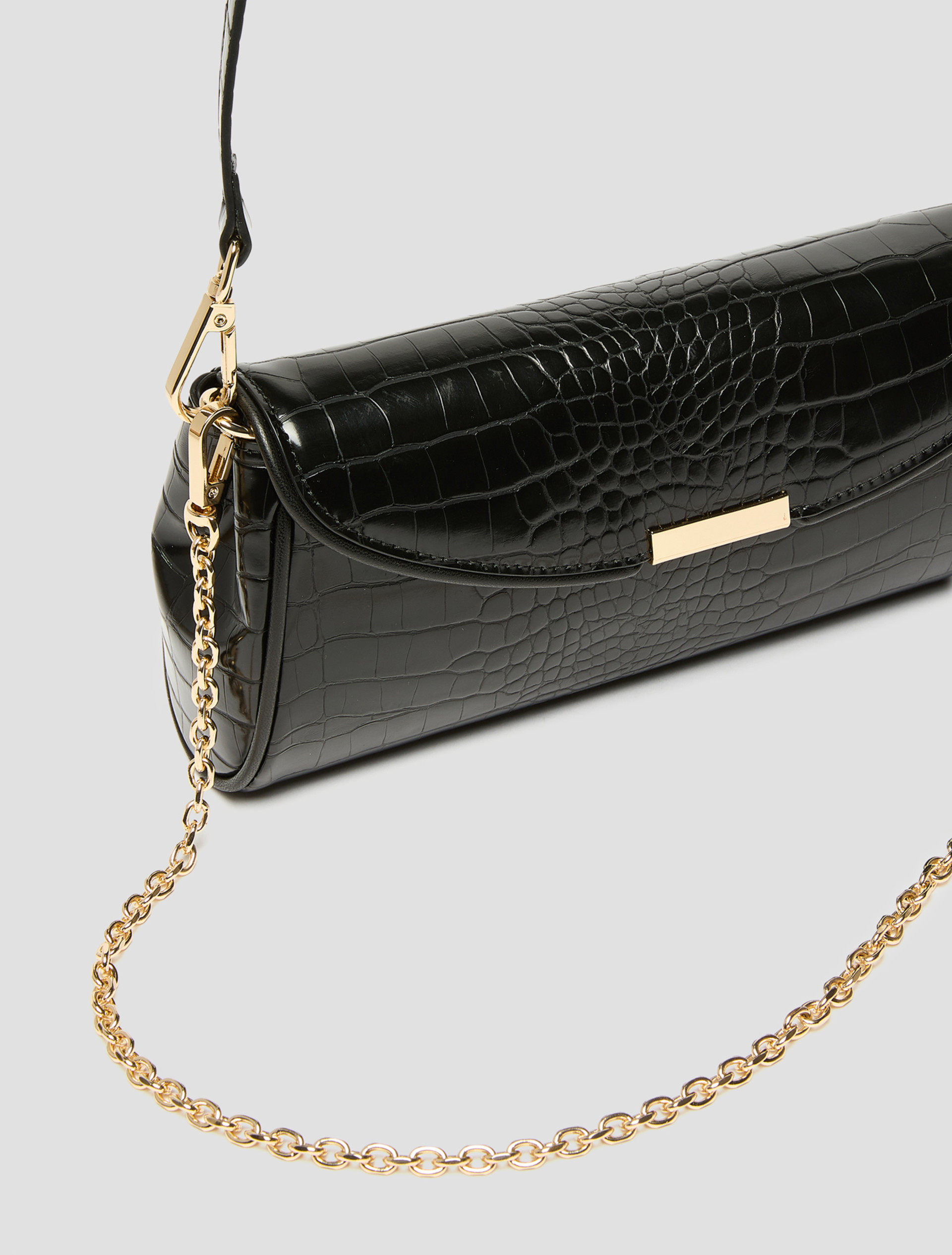 Crocodile-effect clutch bag - BLACK - Pennyblack - 3