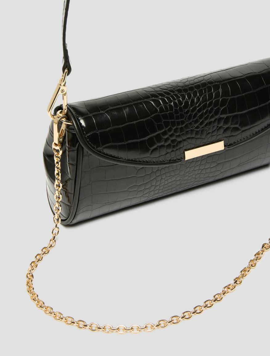 Crocodile-effect clutch bag - BLACK - Pennyblack - 3