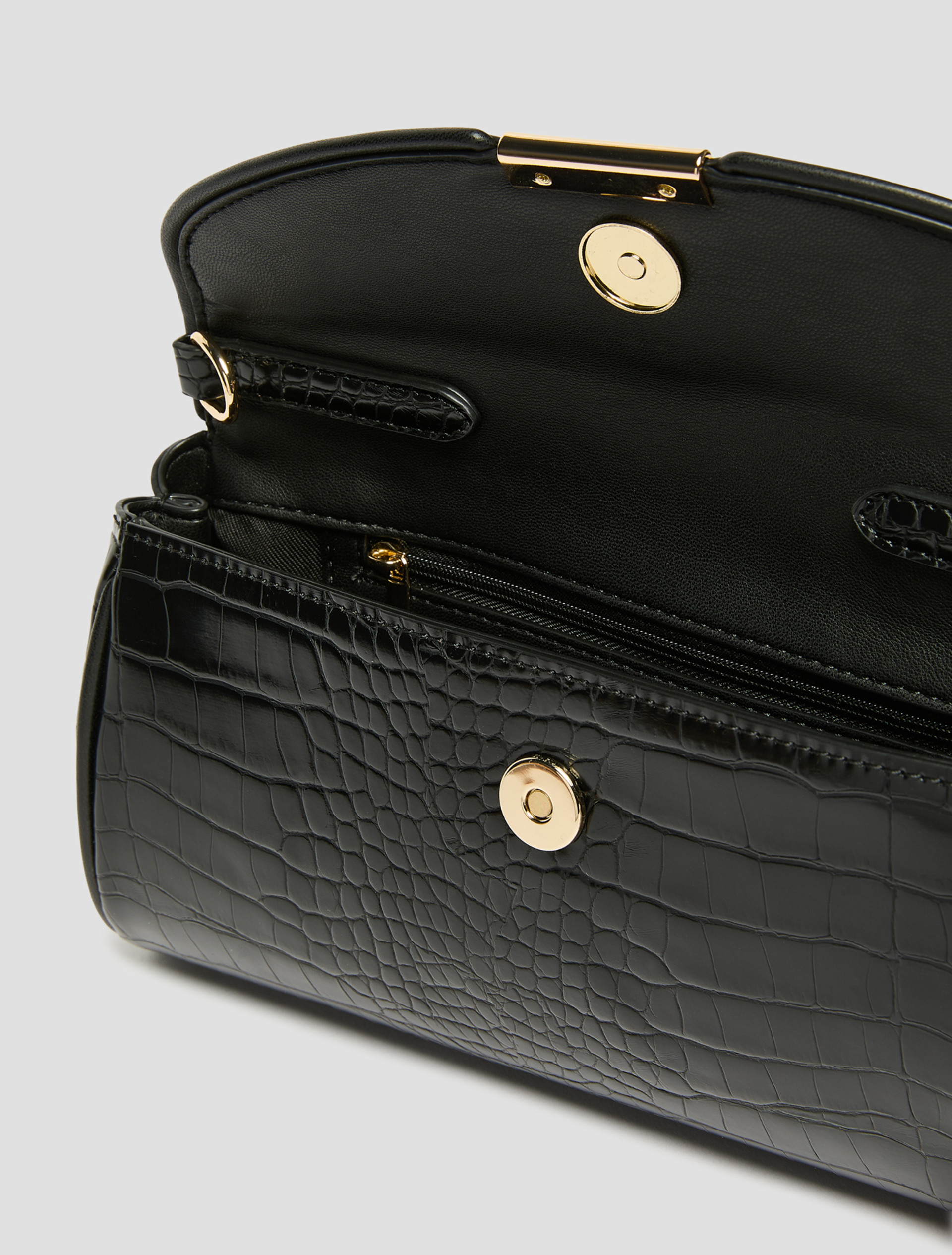 Crocodile-effect clutch bag - BLACK - Pennyblack - 4