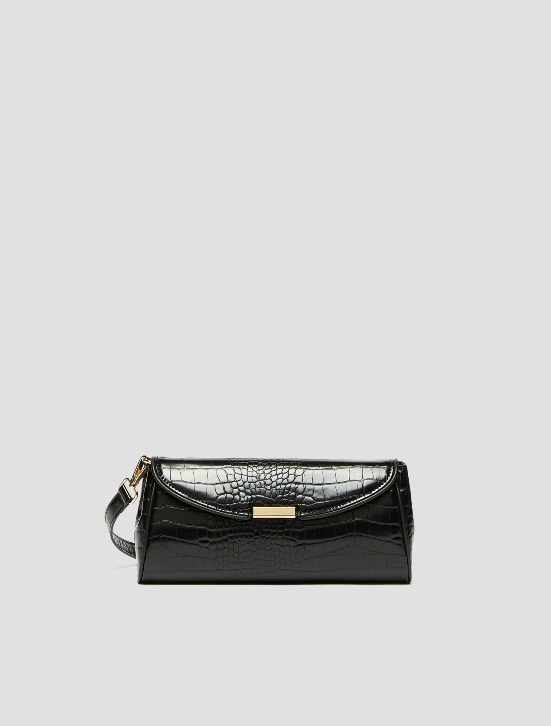 Crocodile-effect clutch bag - BLACK - Pennyblack - 1