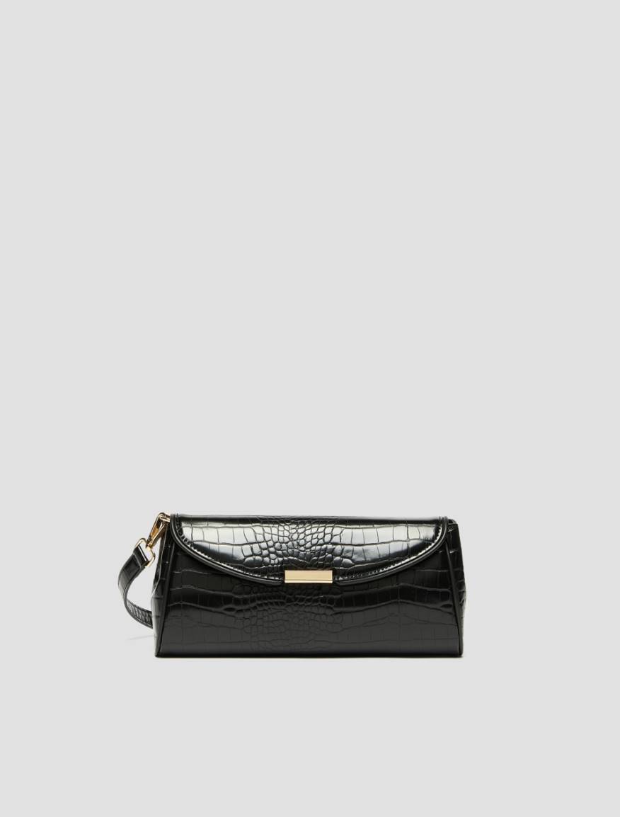 Crocodile-effect clutch bag - BLACK - Pennyblack