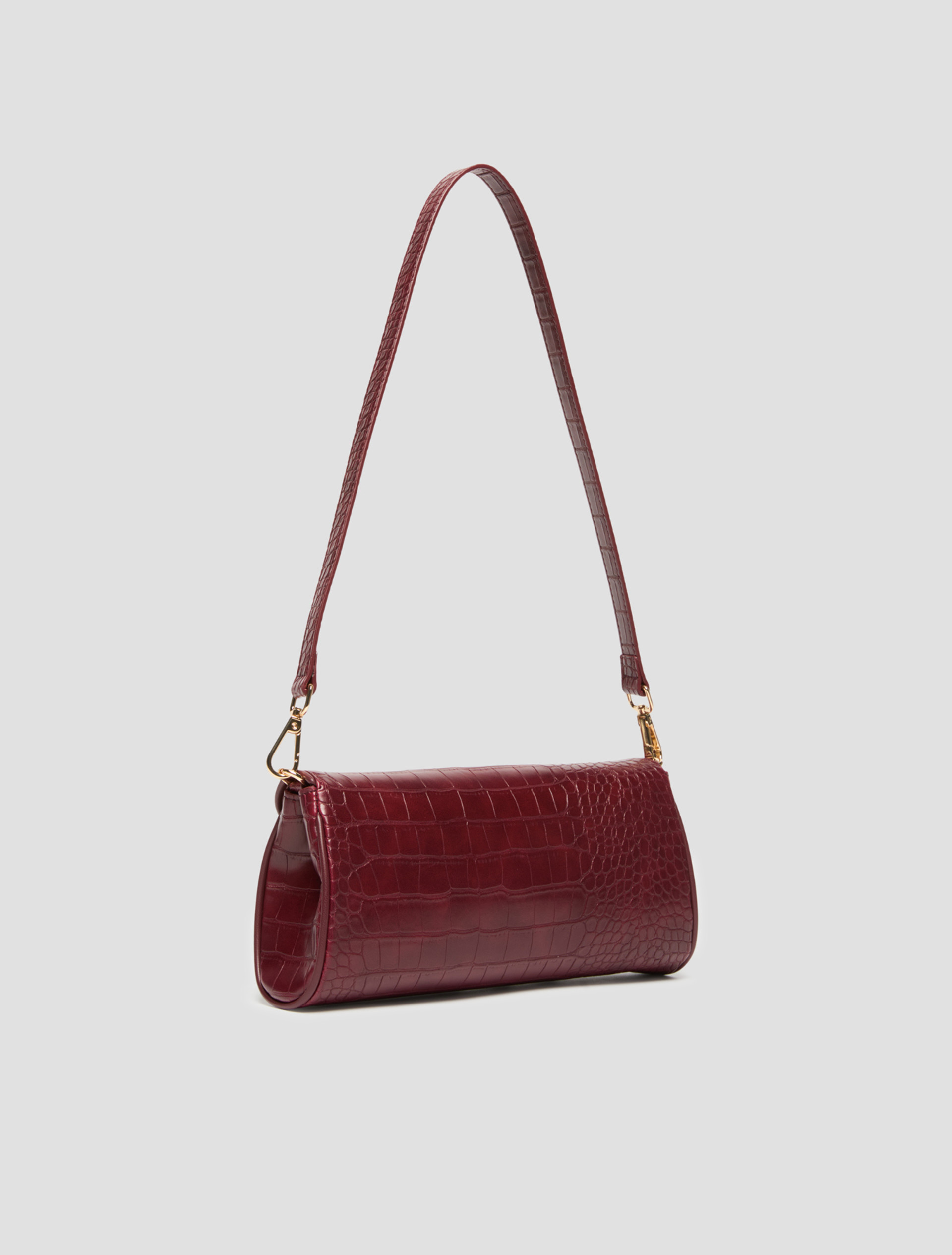 Crocodile-effect clutch bag - BORDEAUX - Pennyblack - 2
