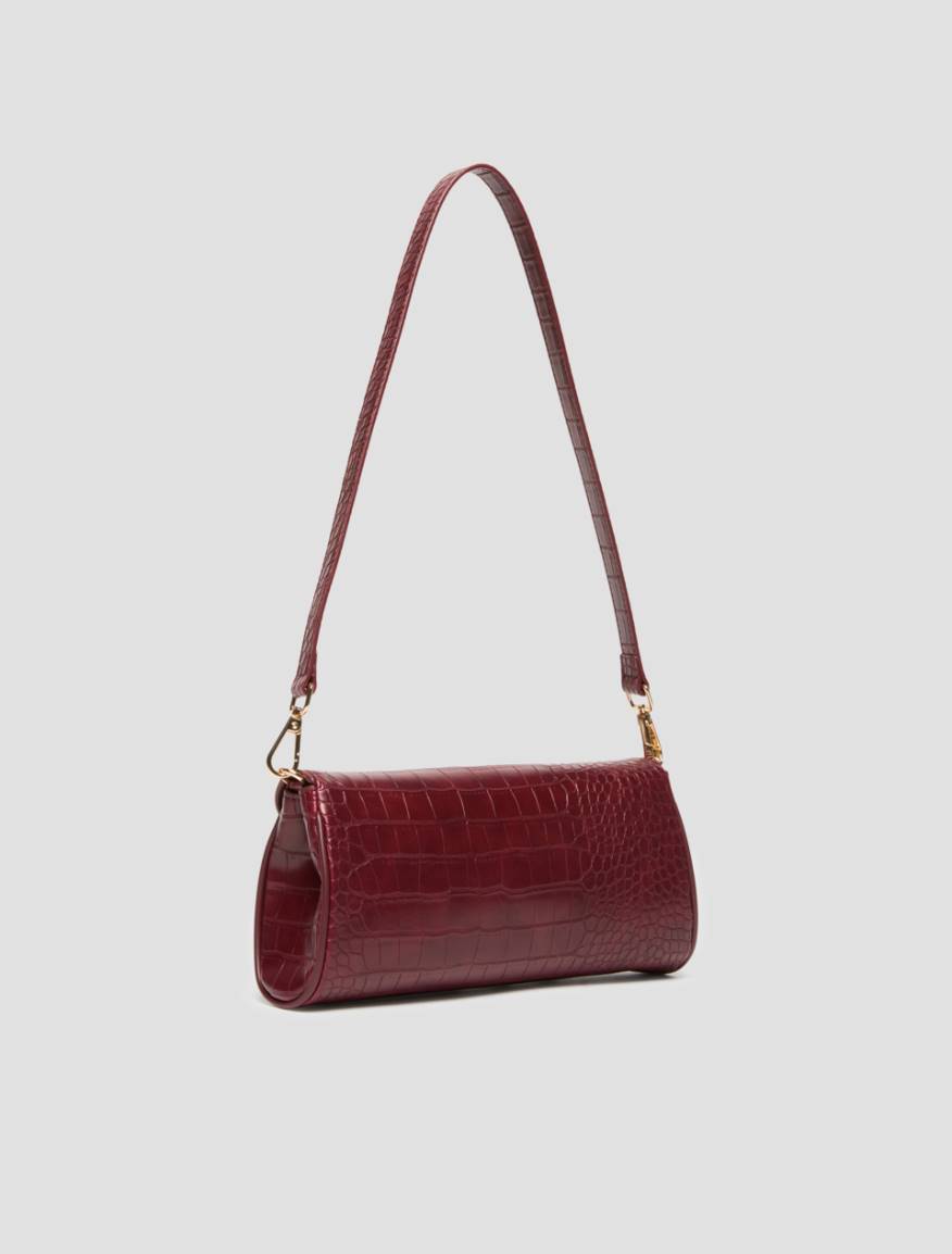 Crocodile-effect clutch bag - BORDEAUX - Pennyblack - 2