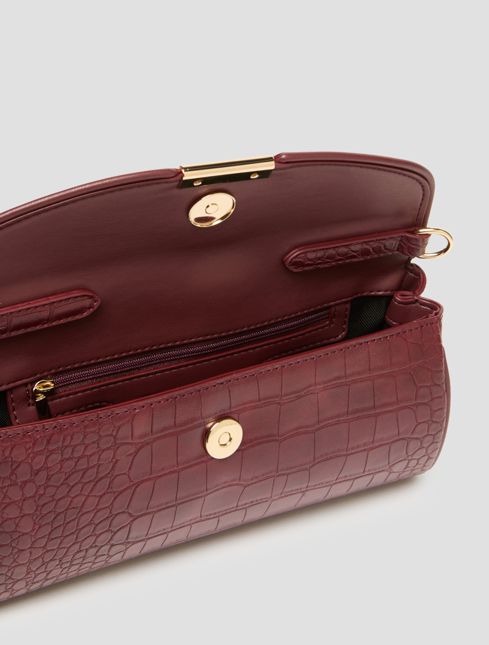 Crocodile-effect clutch bag - BORDEAUX - Pennyblack - 4