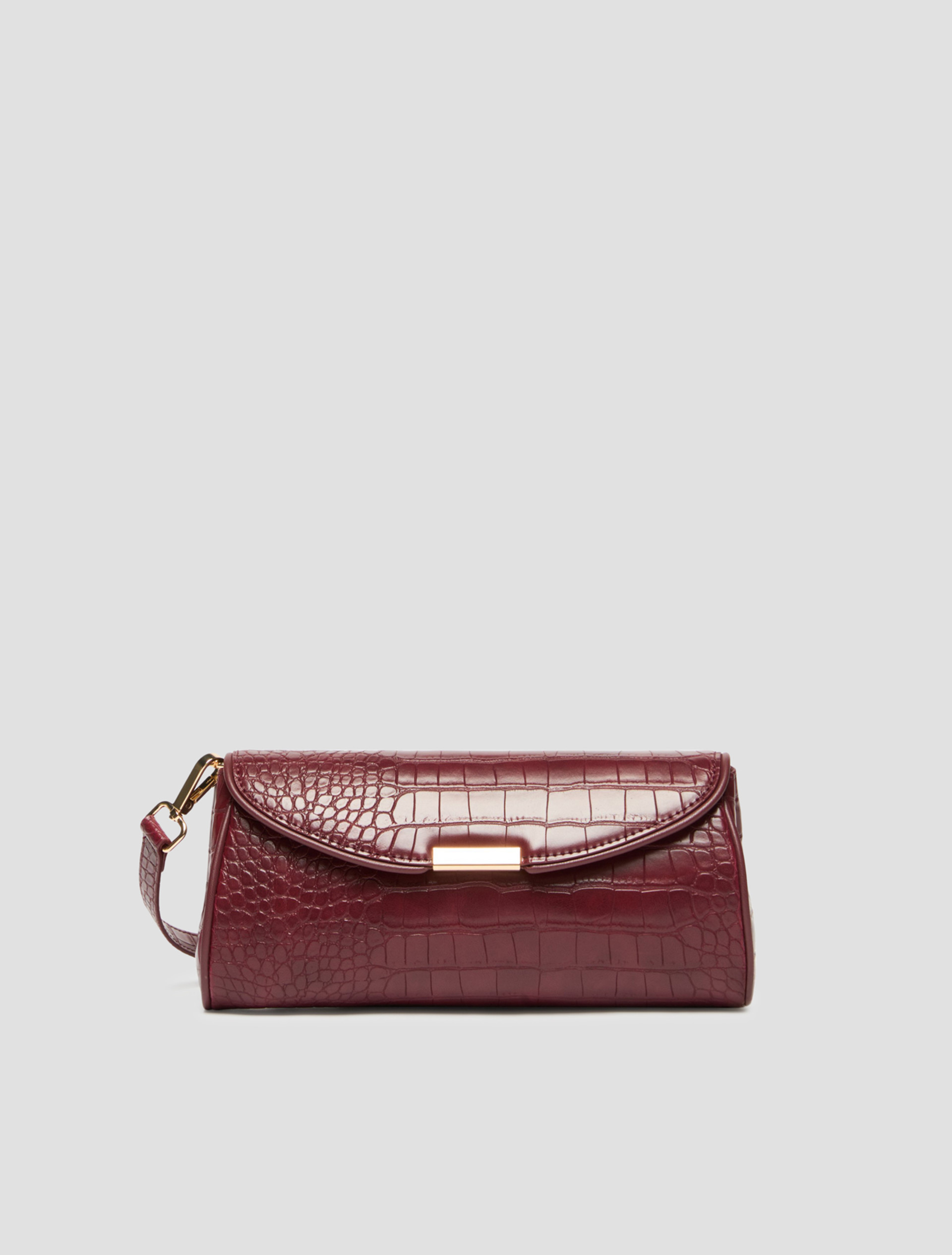 Crocodile-effect clutch bag - BORDEAUX - Pennyblack - 1