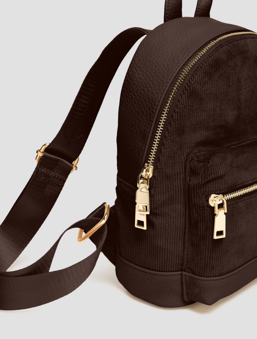 Corduroy backpack - DARK BROWN - Pennyblack - 3