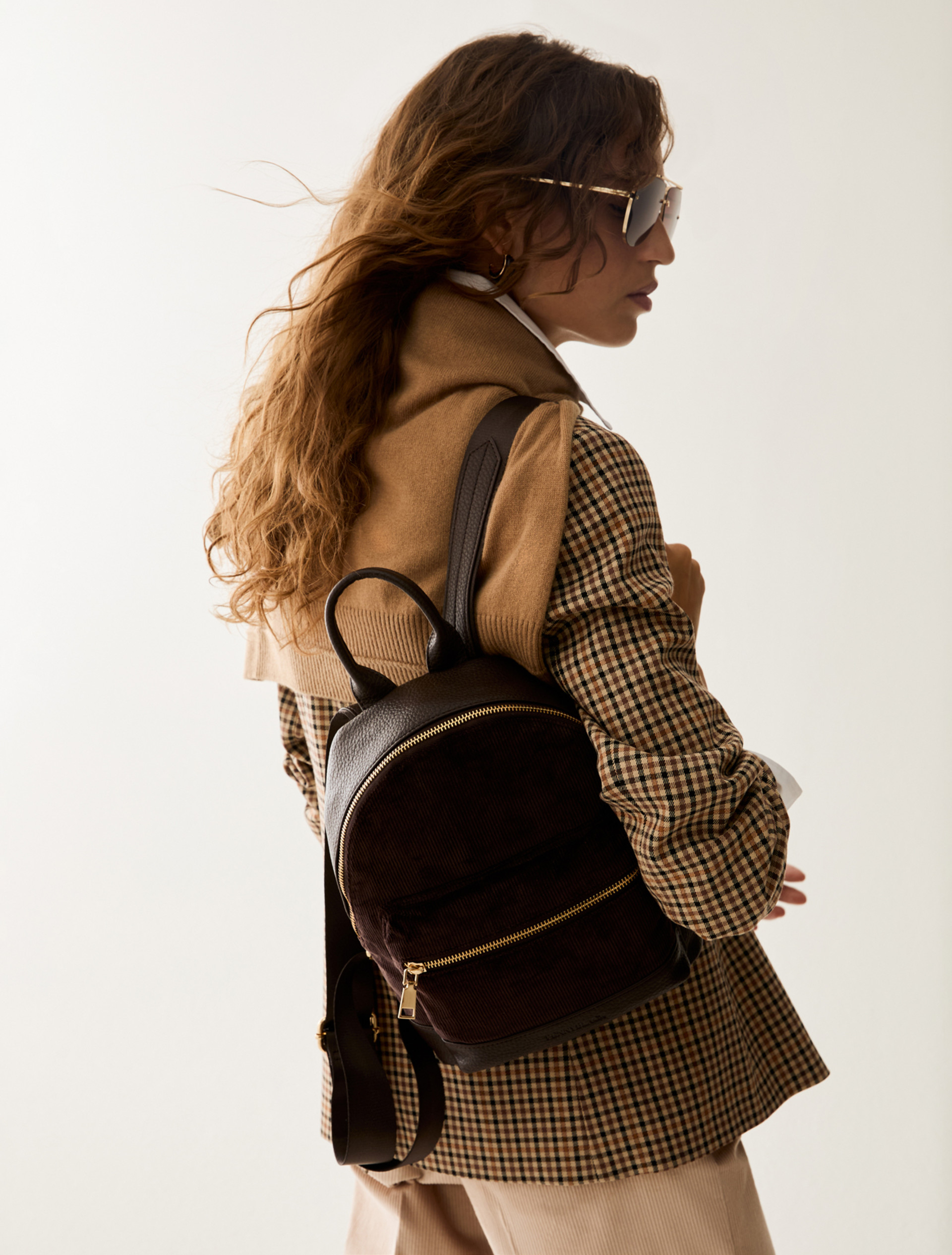 Corduroy backpack - DARK BROWN - Pennyblack - 5