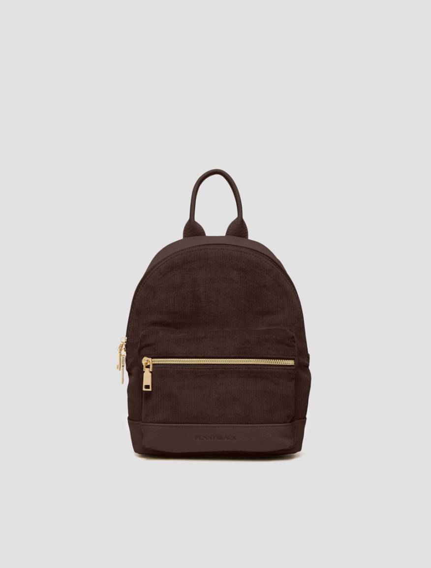 Corduroy backpack - DARK BROWN - Pennyblack