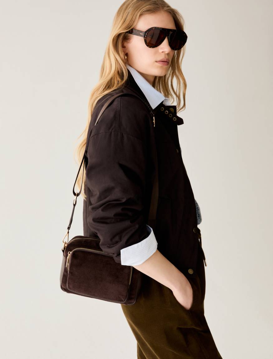 Corduroy camera bag - DARK BROWN - Pennyblack - 5