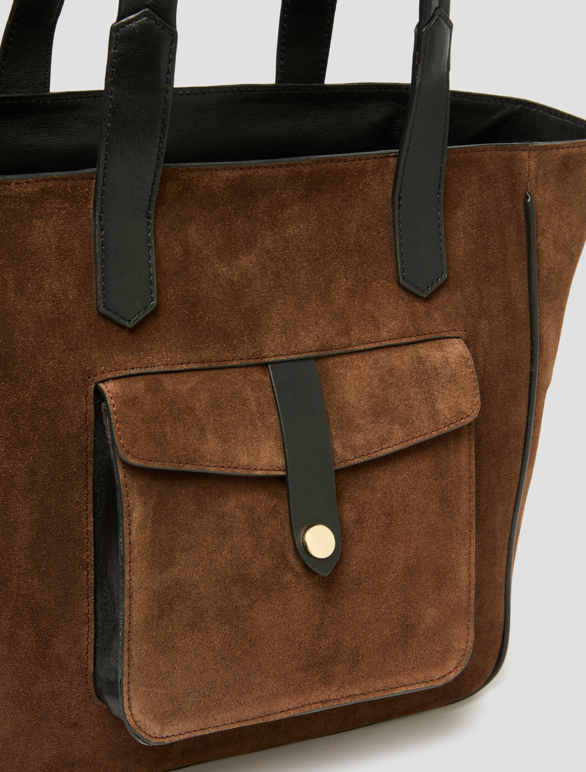 Suede tote bag - BROWN - Pennyblack - 3