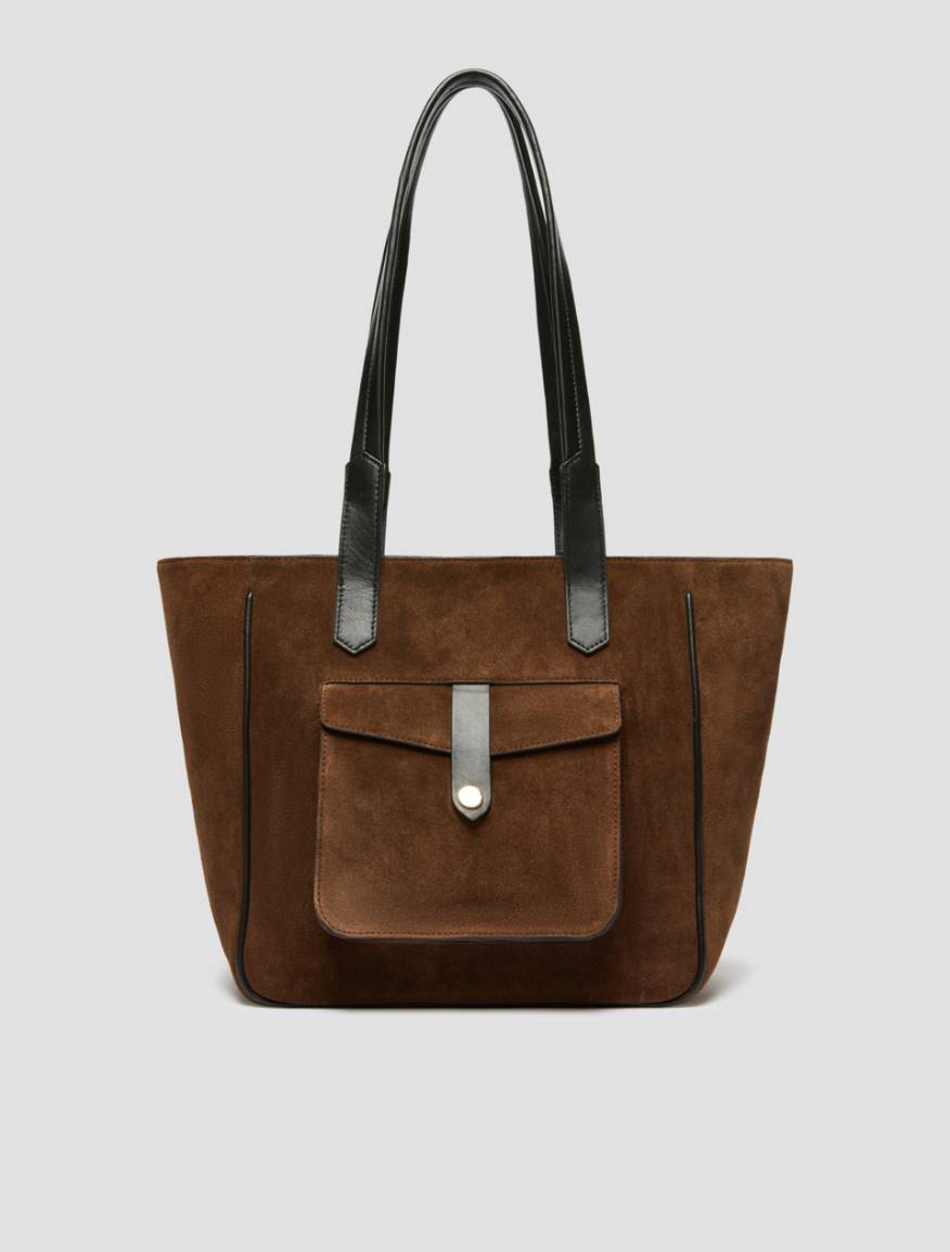 Suede tote bag - BROWN - Pennyblack