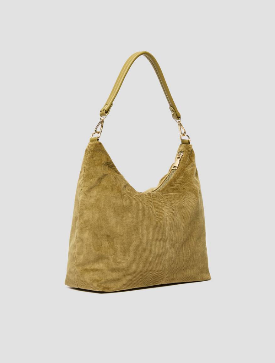 Corduroy hobo bag - KAKI - Pennyblack - 2