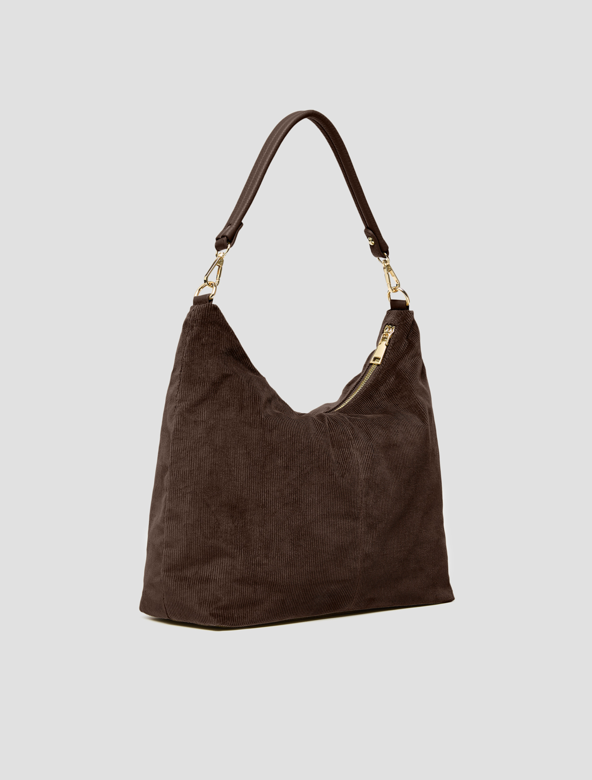 Corduroy hobo bag - DARK BROWN - Pennyblack - 2