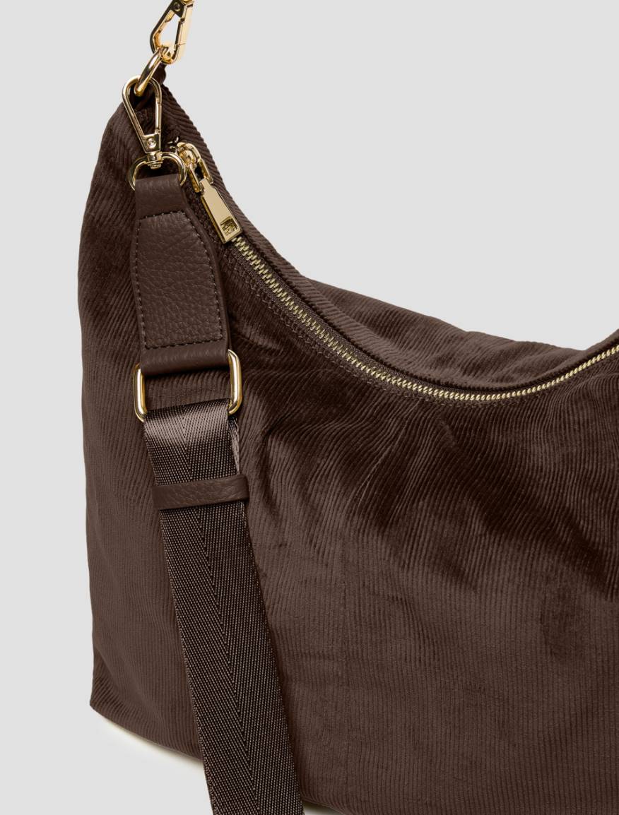 Corduroy hobo bag - DARK BROWN - Pennyblack - 3