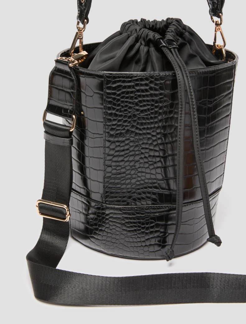 Croc-embossed bucket bag - Pennyblack - 3