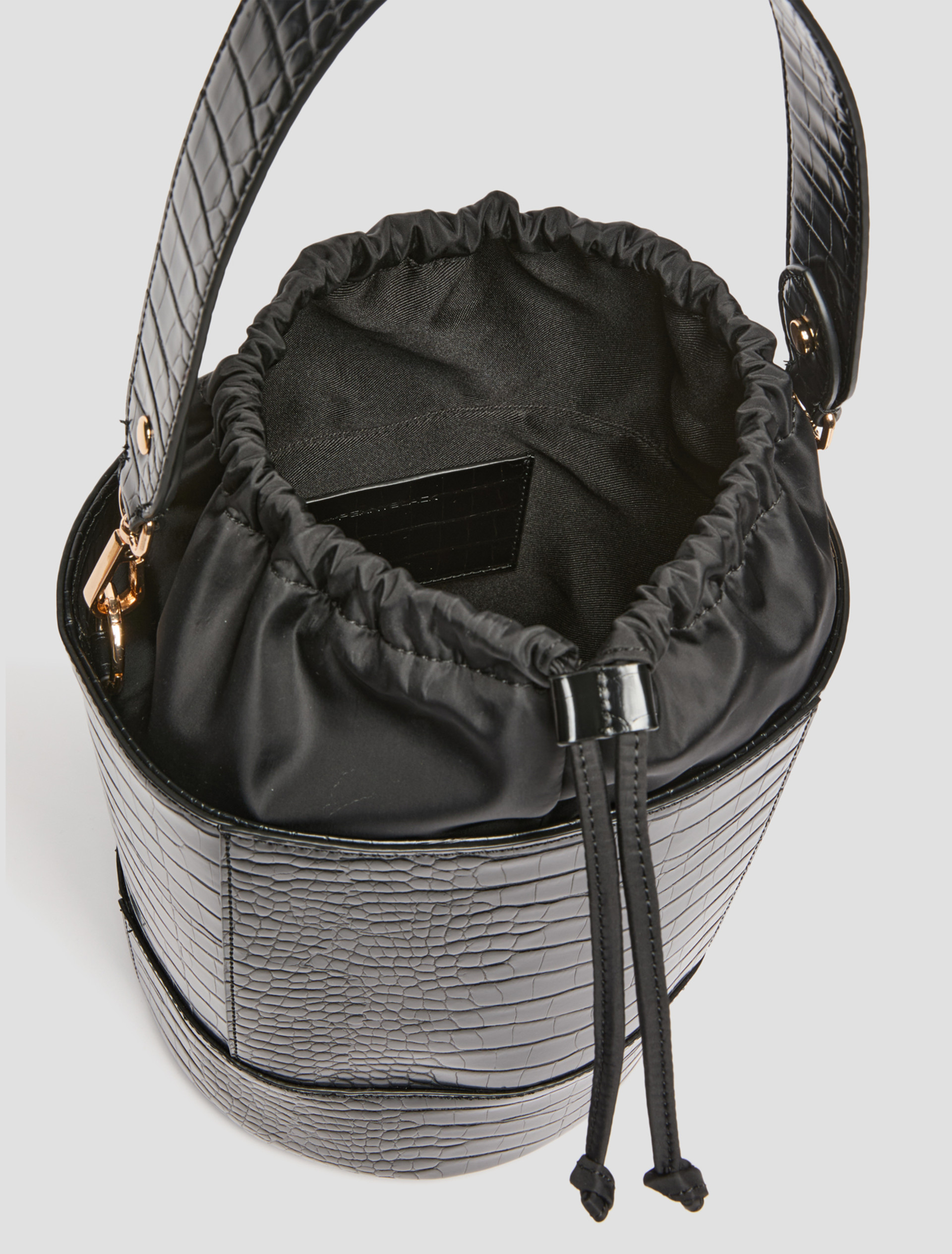 Croc-embossed bucket bag - BLACK - Pennyblack - 4