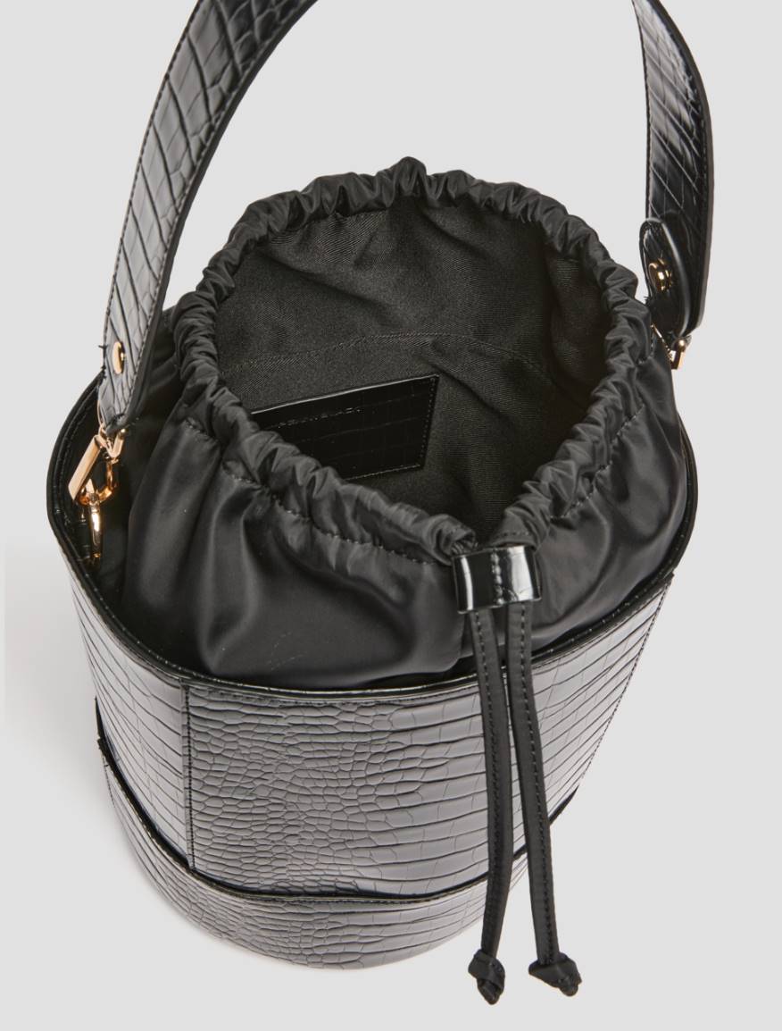 Croc-embossed bucket bag - BLACK - Pennyblack - 4
