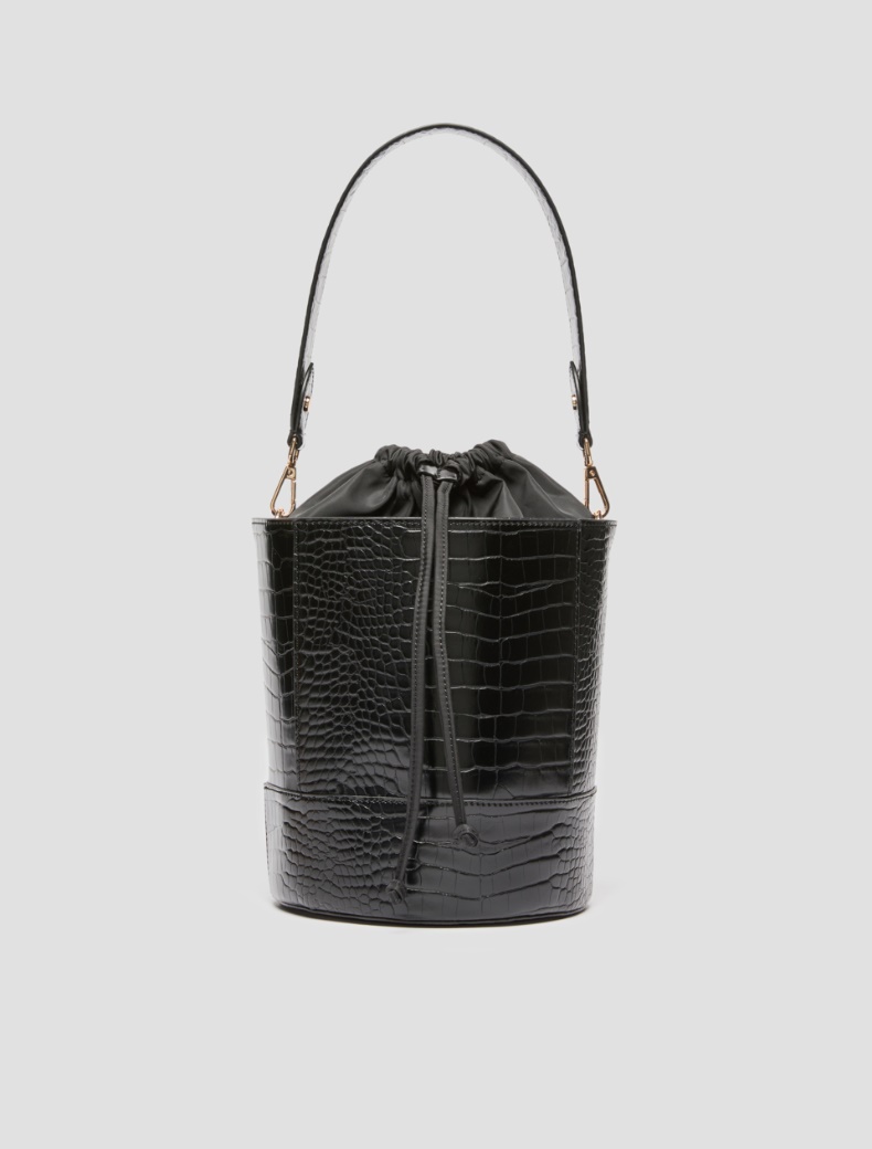 Croc-embossed bucket bag - Pennyblack - 6
