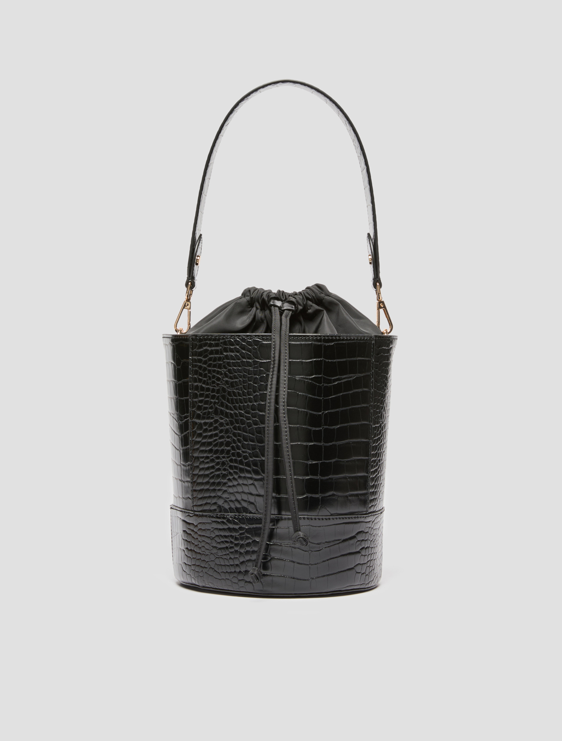 Croc-embossed bucket bag - BLACK - Pennyblack - 1