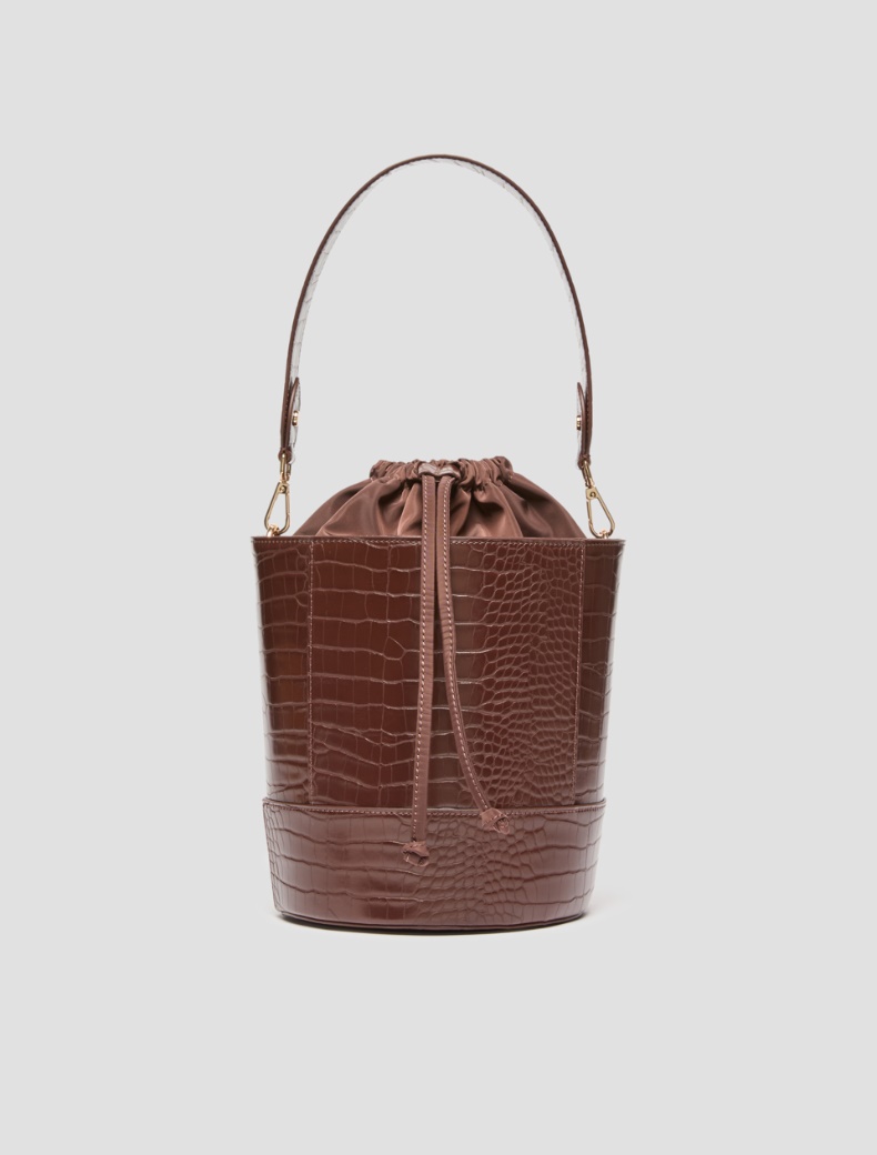 Croc-embossed bucket bag - Pennyblack - 6