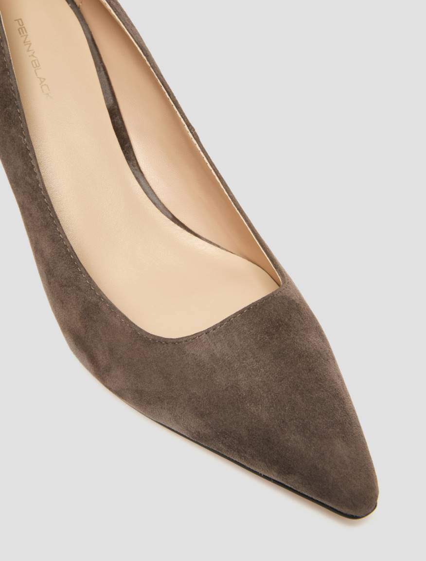 Suede court shoes - DARK BROWN - Pennyblack - 3