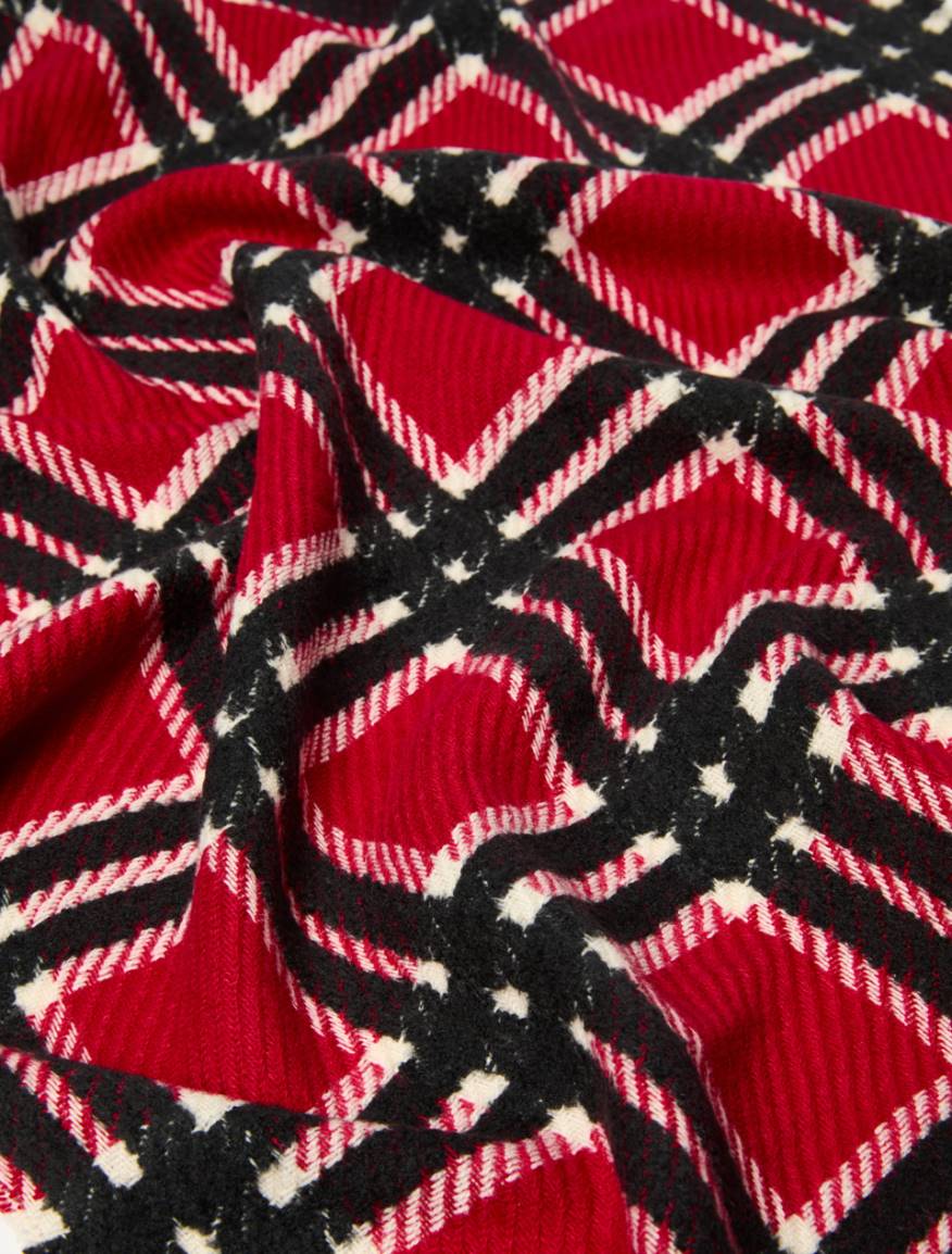 Jacquard check stole - RED - Pennyblack - 2