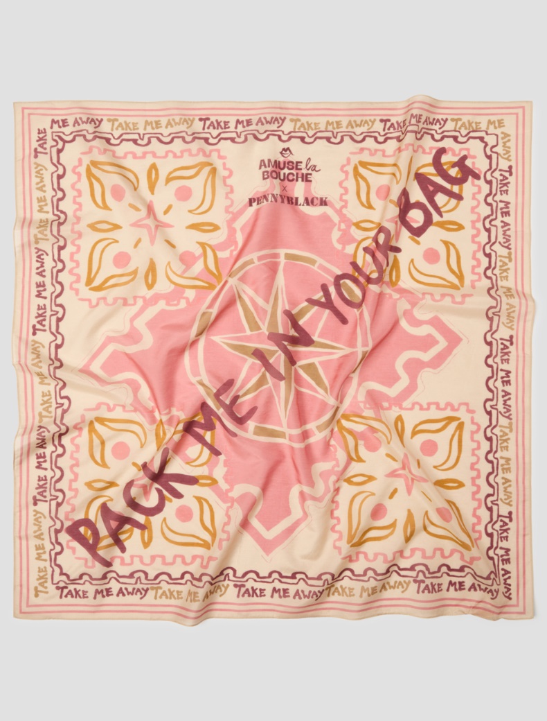 Silk and cotton foulard - IVORY - pennyblack