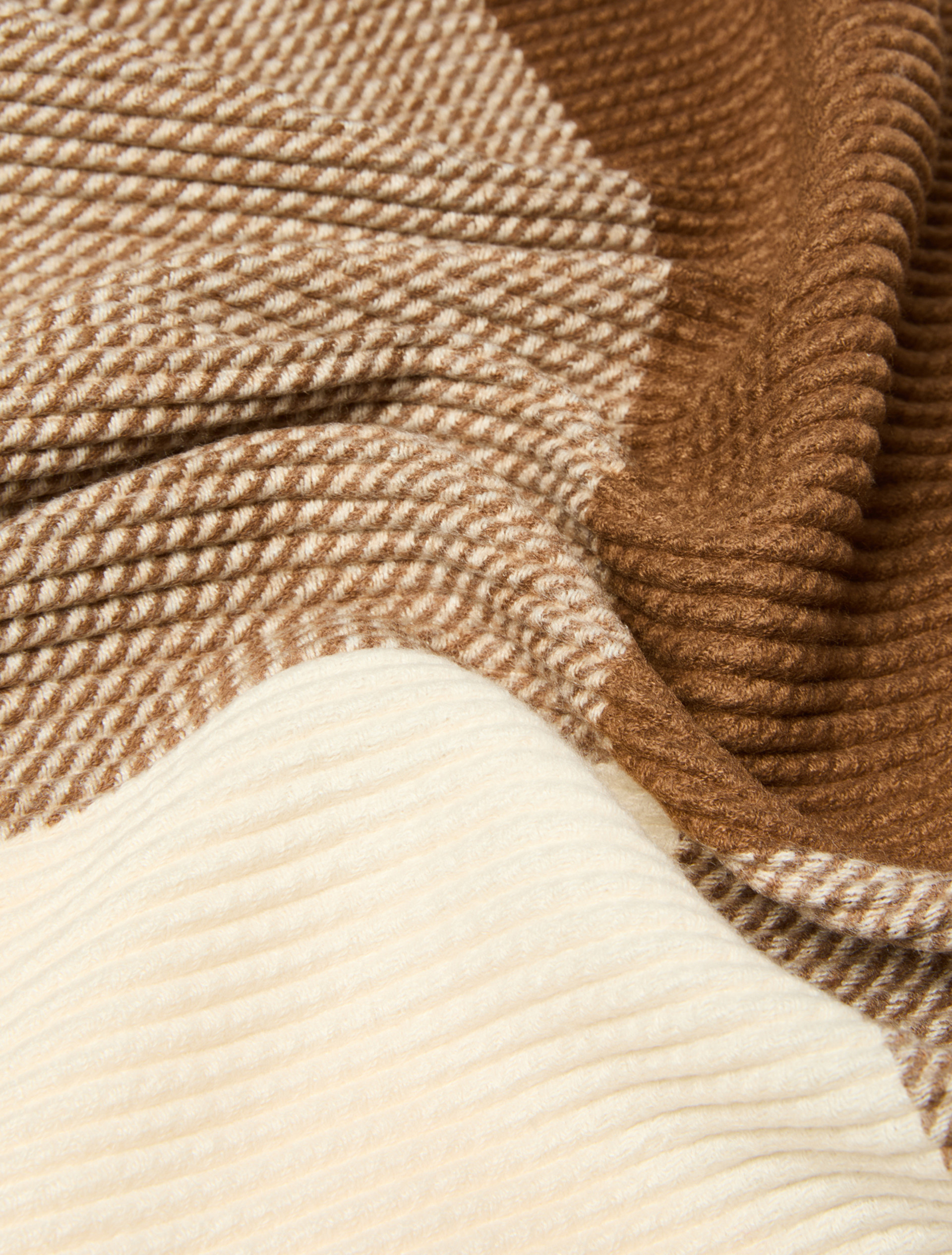 Colour-block pleated stole - TOBACCO - Pennyblack - 2