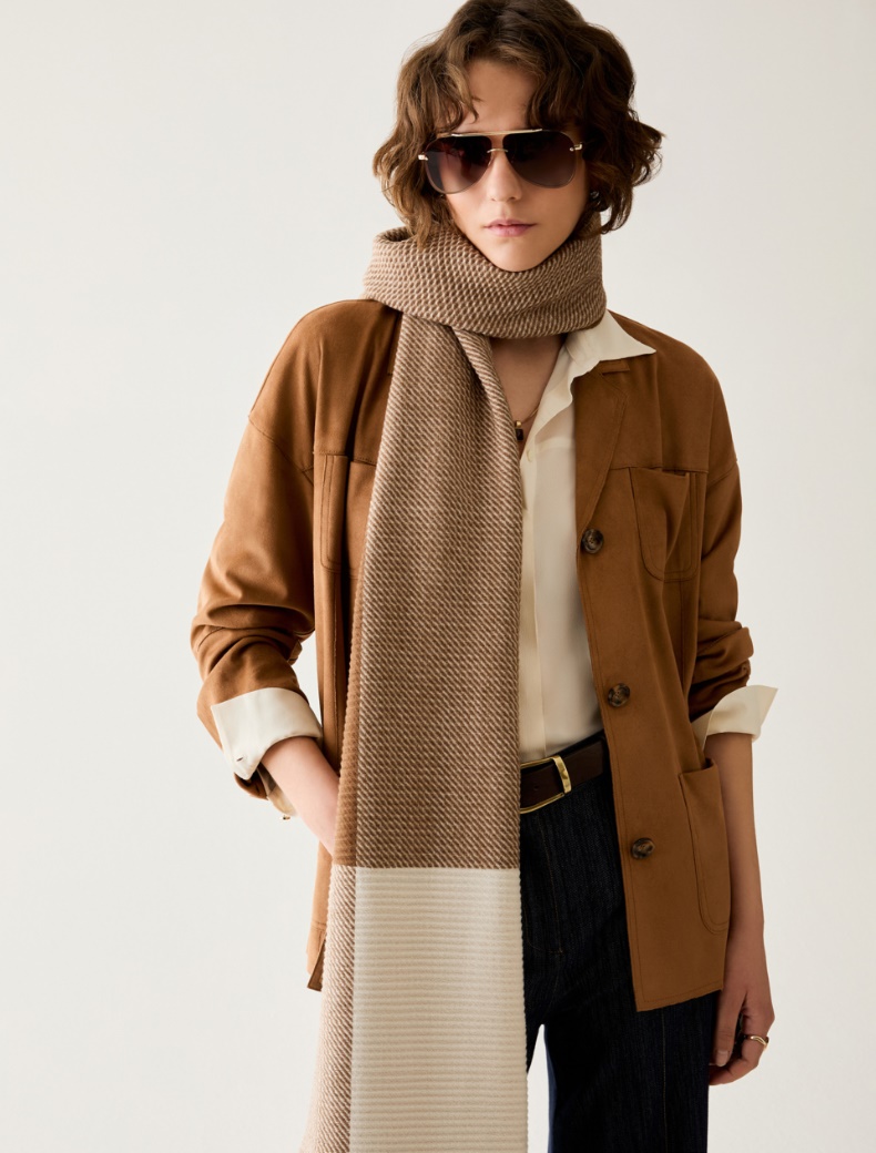 Colour-block pleated stole - Pennyblack - 3