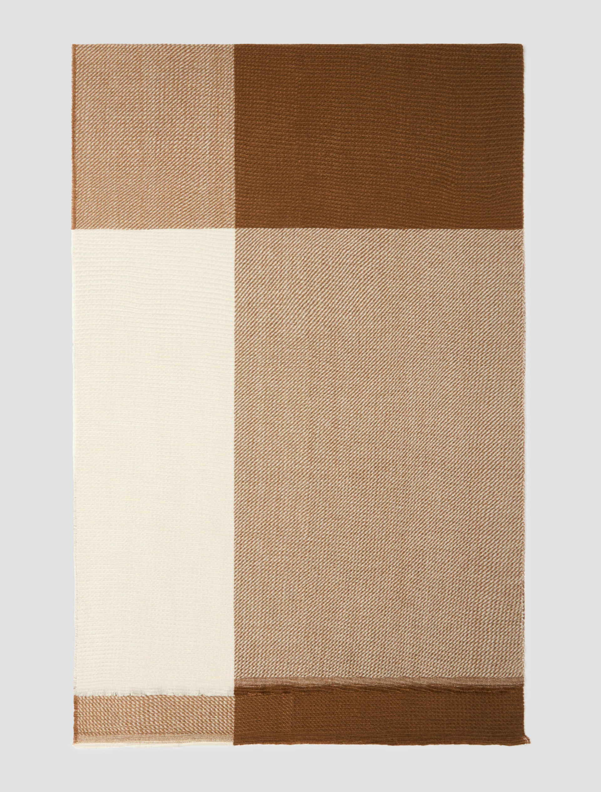 Colour-block pleated stole - TOBACCO - Pennyblack - 1