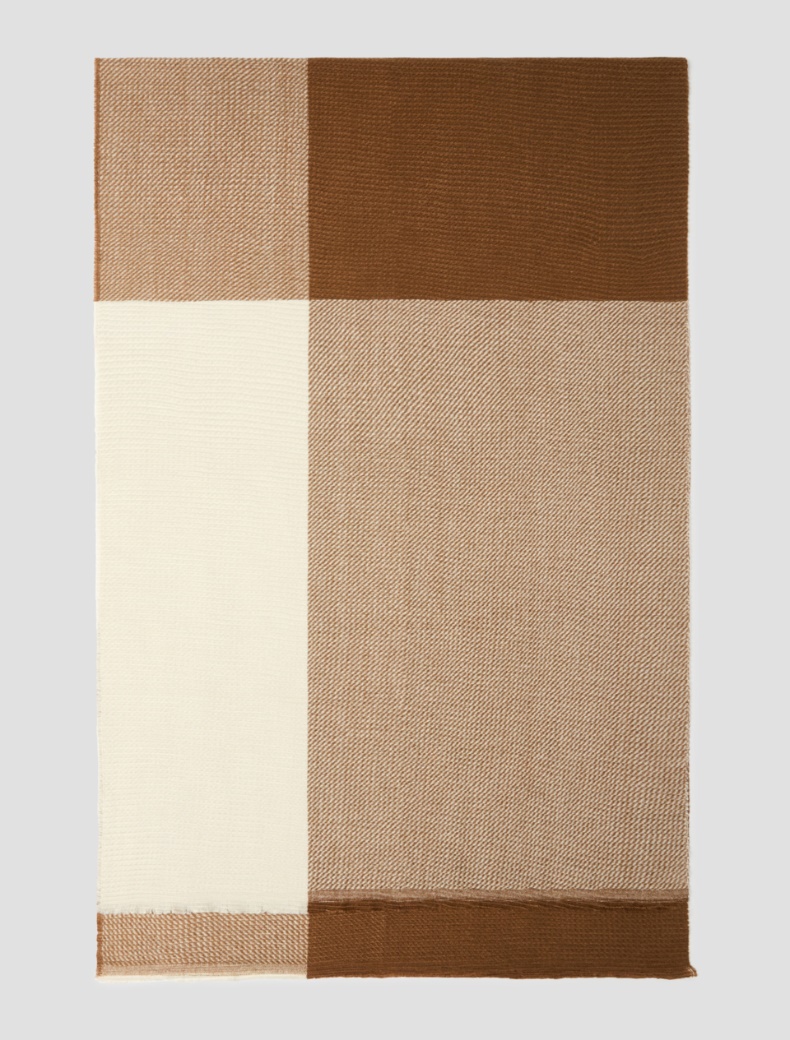 Colour-block pleated stole - Pennyblack