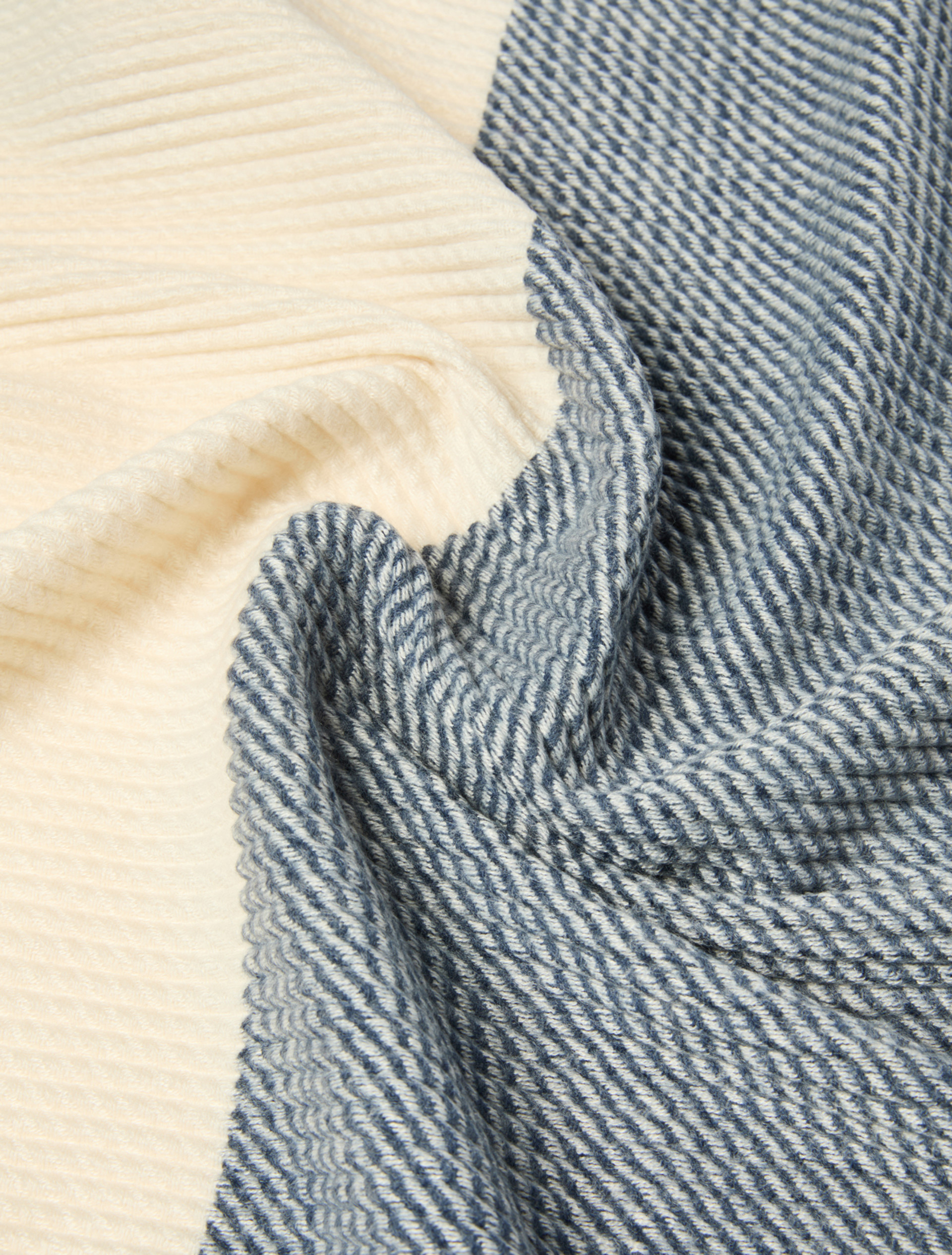 Colour-block pleated stole - NAVY - Pennyblack - 2