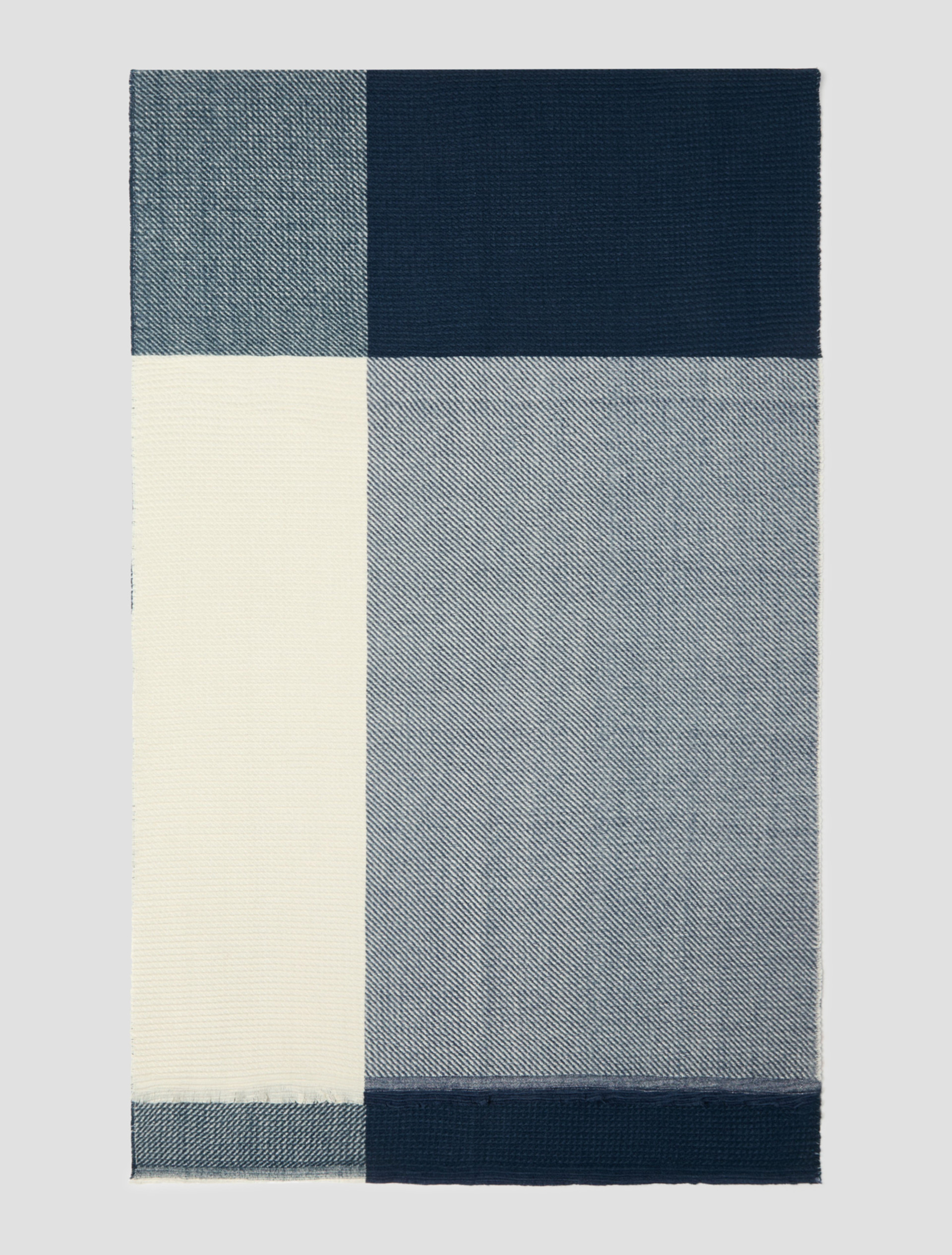 Colour-block pleated stole - NAVY - Pennyblack - 1