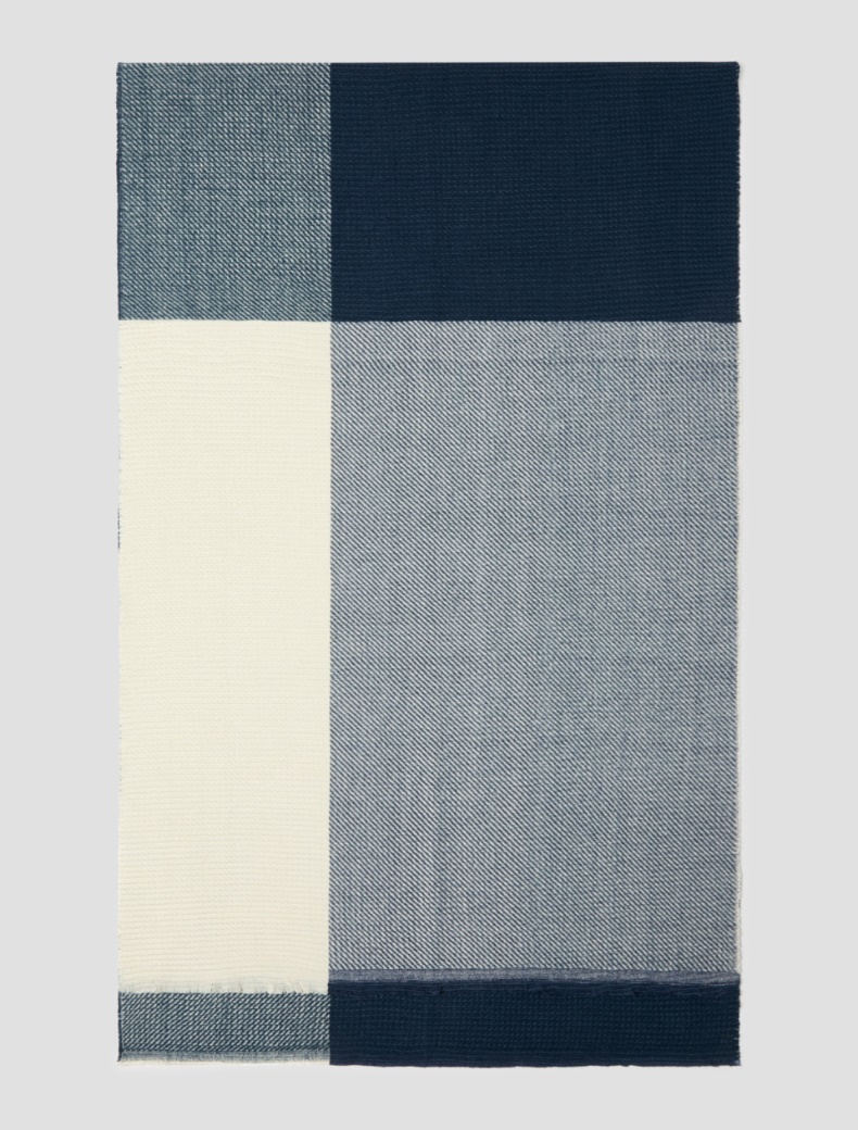Colour-block pleated stole - Pennyblack
